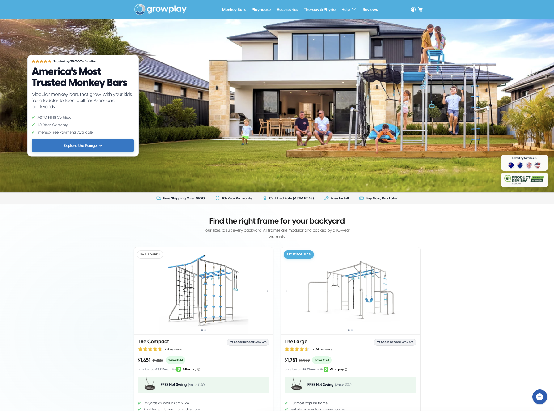 Growplay Shopify store homepage