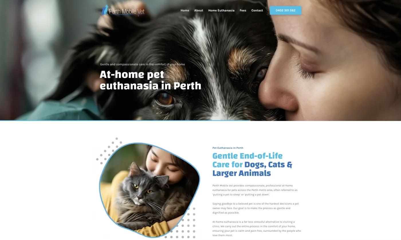 The Perth Mobile Vet website